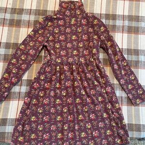 Mini Boden Burgundy Floral Kids Dress